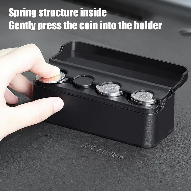 Coin Storage Boxes For Car Adhesive Bottom Dustproof Coin Storage Multifunctional Space Saving Coin Collection Storage Organizer