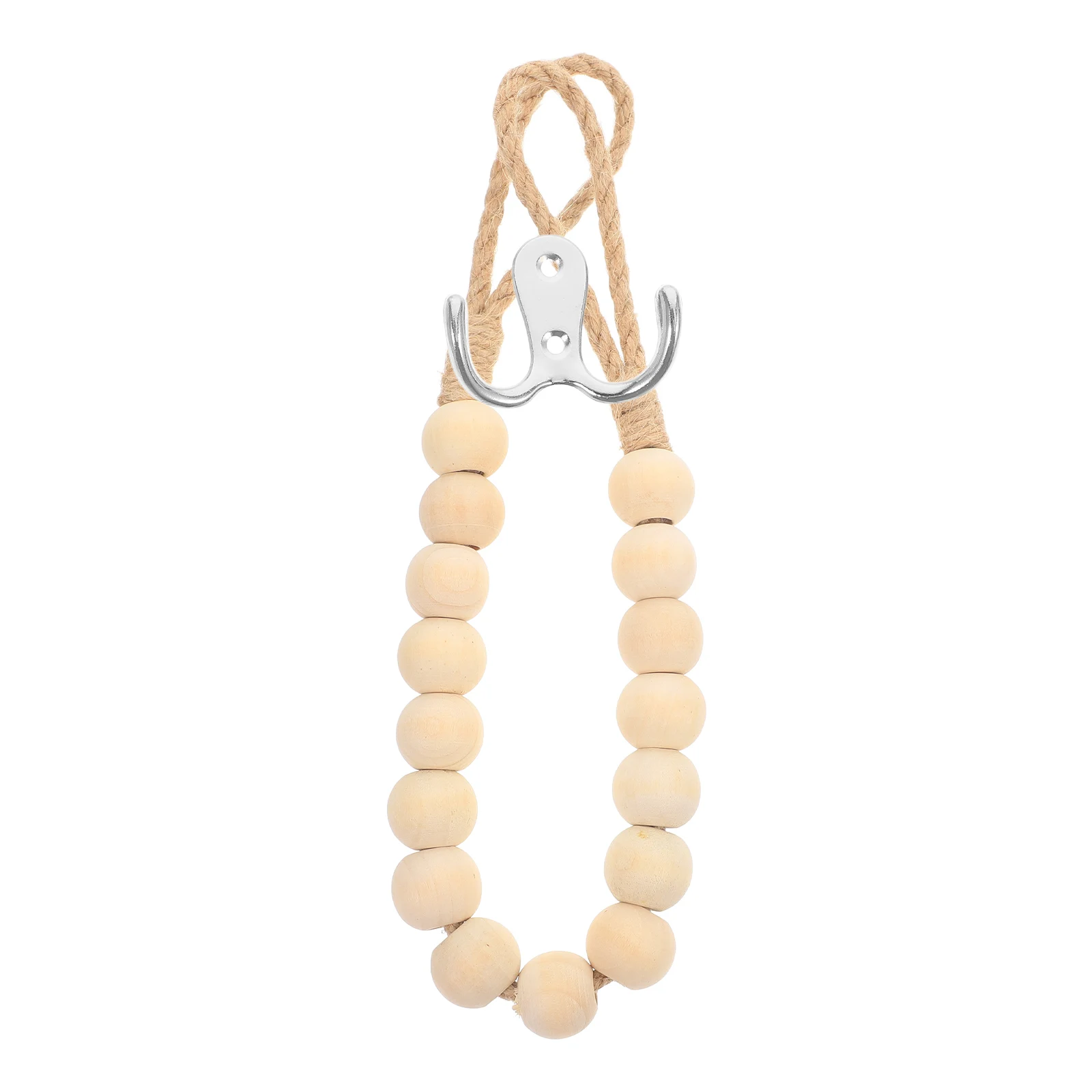 

1Set Bathroom Towel Ring Wooden Bead Wall Mount Hand Towel Holder for Kitchen Storage Organizer Bathroom Hanger