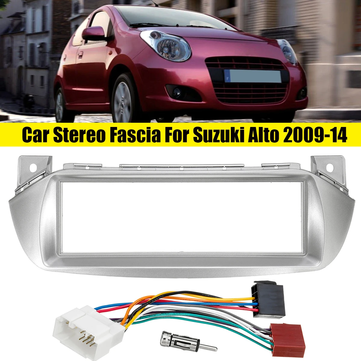 

Car Radio Fascia Panel Frame CD DVD Dash Audio Cover Trim With ISO-DIN Adapter For SUZUKI Alto For NISSAN Pixo For Marati A-Star