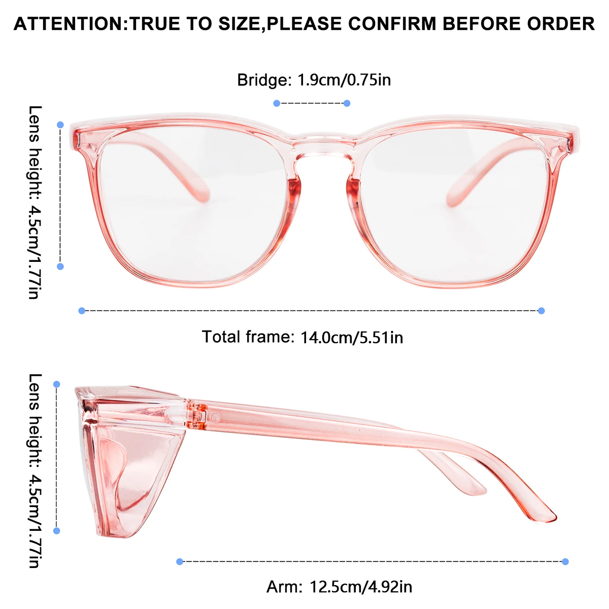 Schutzbrille für Frauen, Blaulichtfilter-Brille, Augenschutz-Brille für LED-Licht, ANSI Z87 Sicherheitsbrille für Damen HM9 – Detail 4