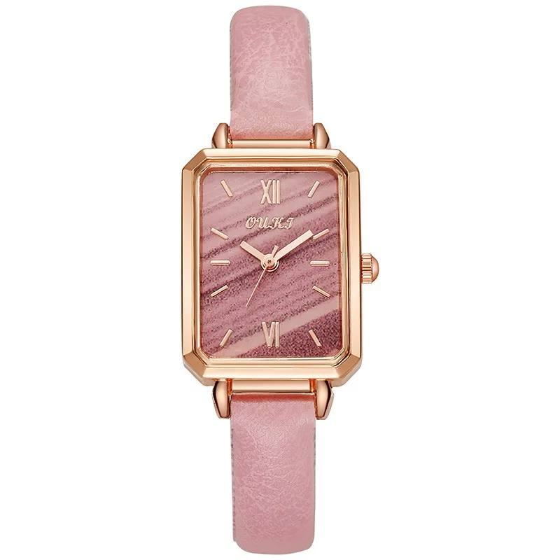 Montre carrée vintage pour femme, bracelet en cuir, ceinture, montre-bracelet, adaptée aux cadeaux, élégante, décontractée, numérique