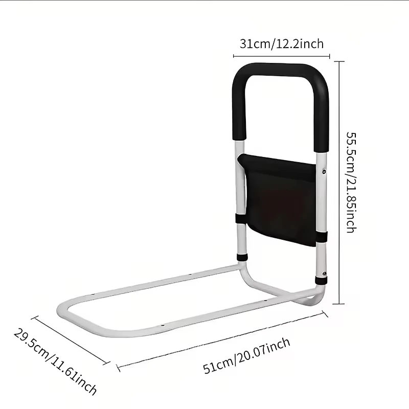 Adjustable Metal Bed Assist Rails for Seniors - alternate angle
