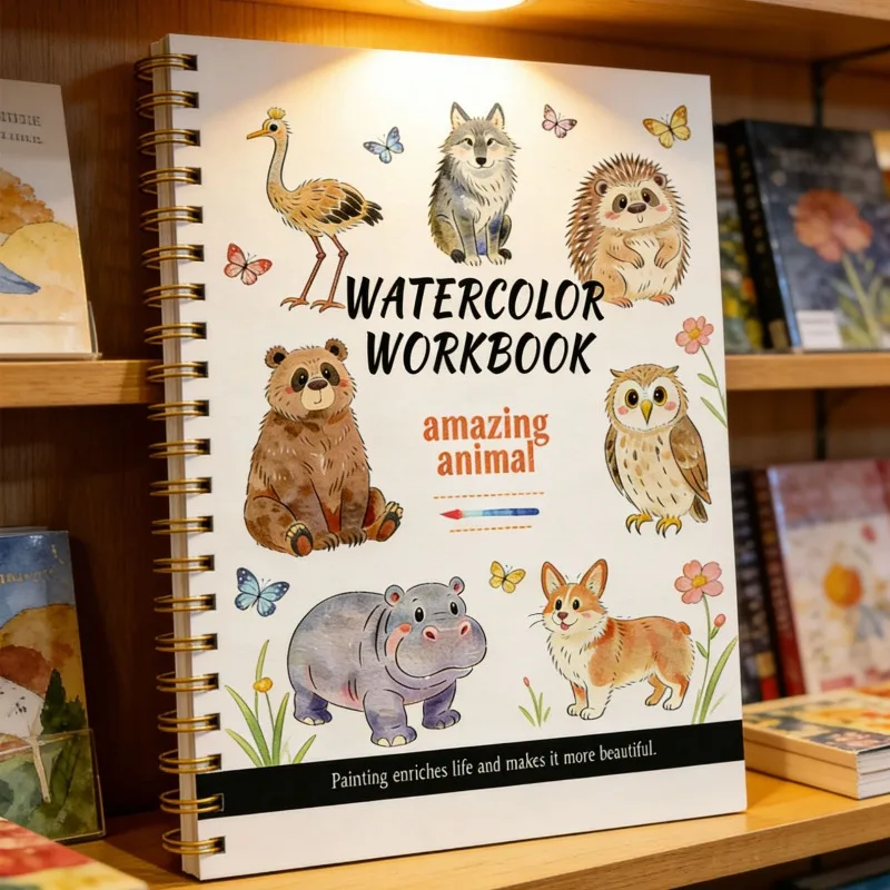 Beginner Watercolor Coloring Book Exquisite Floral Pattern Cotton Painting Practice Drawing Workbook
