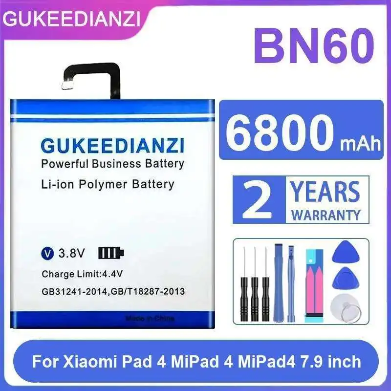 

Tablet Battery For Xiaomi Pad 4 Mipad Mipad4 7.9 Inch 6800Mah Long-Lasting BN60 Premium Replacement