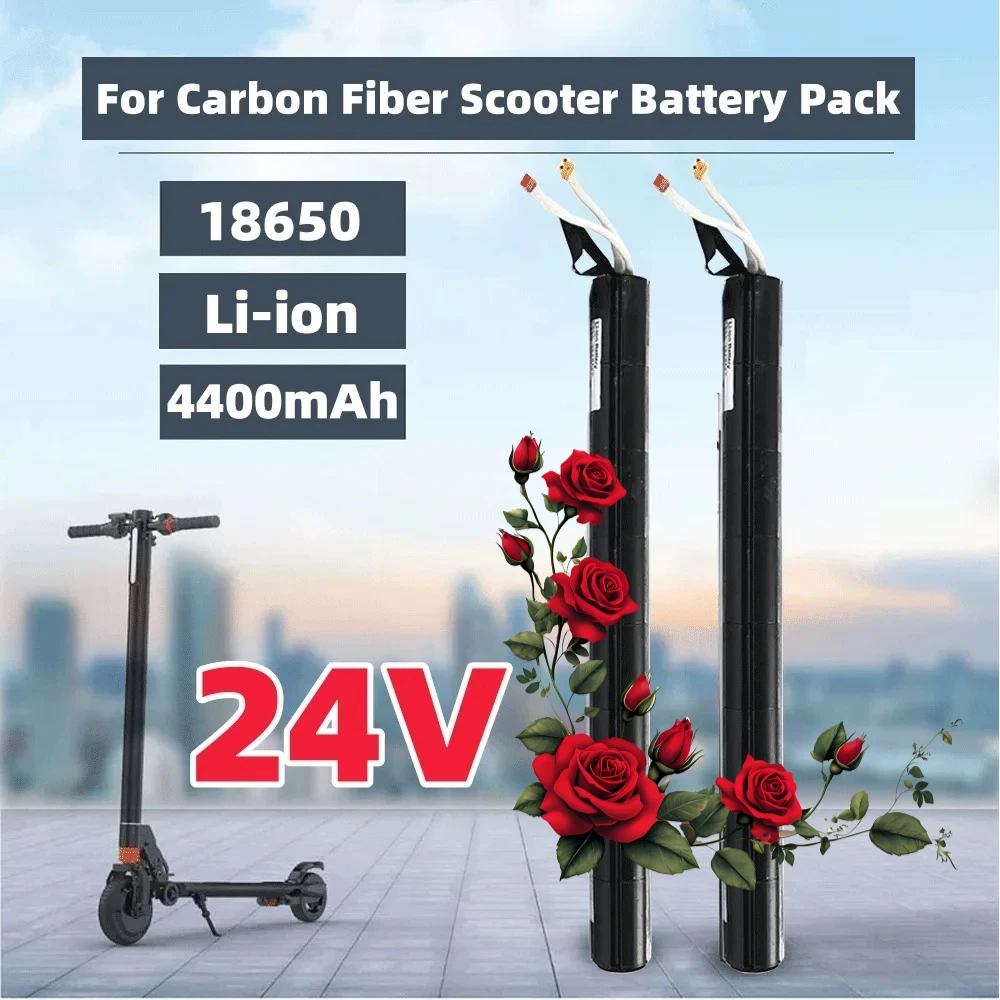

AIMJIN 24V 4400mAh 18650 Battery Pack, Carbon Fiber Scooter Special Battery, Carbon Fiber Tubular Battery, Scooter Accessories