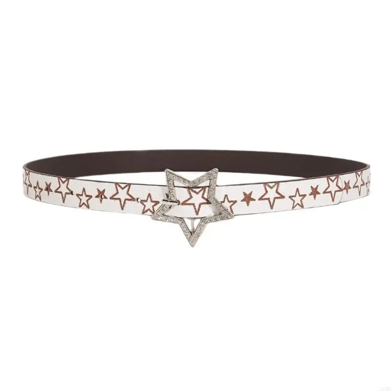 Waist Chain Butterfly Star Buckle Embossed Chain Cowgirl Belt for Women Proms Club Party for Jeans Dresses