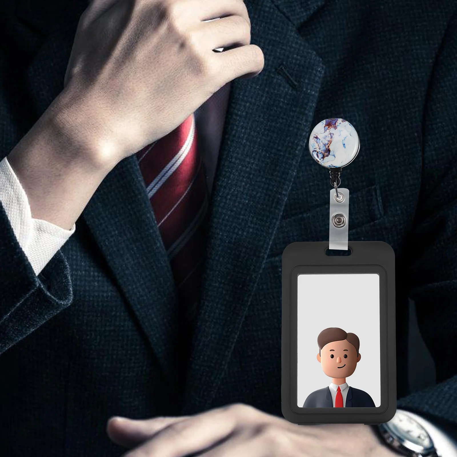 

10pcs Id Badge Holder Clear Card Sleeve Plastic Work Cards Cover Lightweight Vertical Name Badge Sleeve Pvc Lanyard