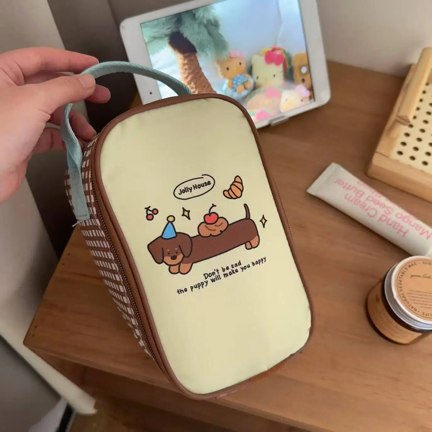 Niedliche tragbare Lunchbox-Tasche, große isolierte Tasche für Studenten und Büroangestellte, Frühstückstasche mit hohem ästhetischem Wert – Detail 11