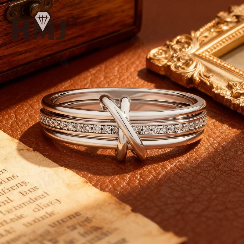 خاتم مويسانيتي مستدير القطع من الذهب الأبيض/الذهب الأصفر المتلألئ VVS1 تصميم مثالي هدية عيد الميلاد وعيد الفصح لها #5