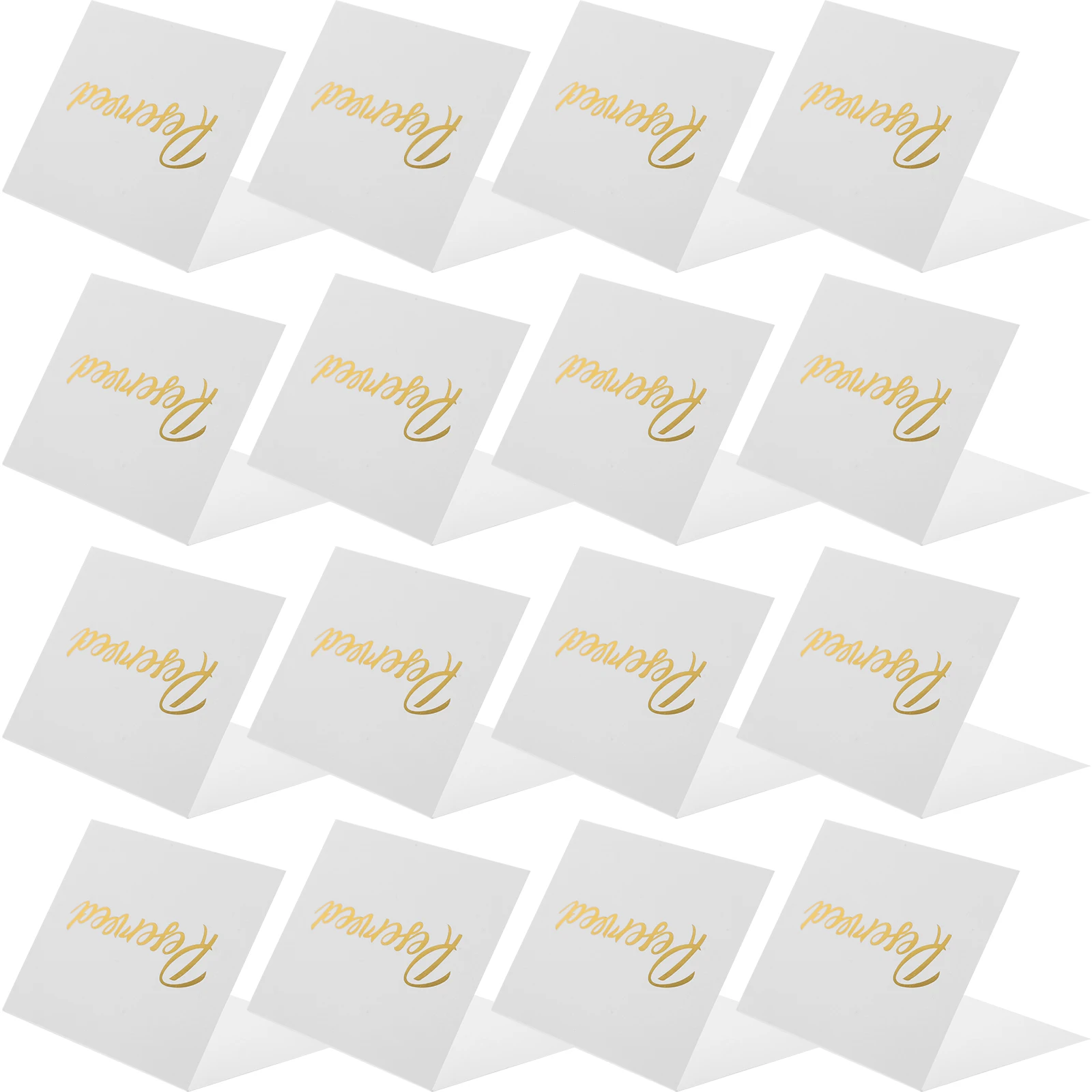 

50 Pcs Reserved Table Signs Double Sided Printing Gold Foil Wedding Party Restaurant Banquet Seat Cards 3x4 Inch