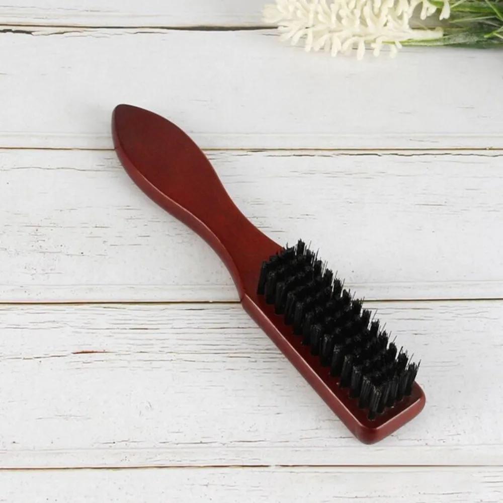 

Новая щетка для чистки с деревянной ручкой, антистатическая щетка двойного назначения для бороды, инструмент для укладки, профессиональная расческа для укладки волос, парикмахерская