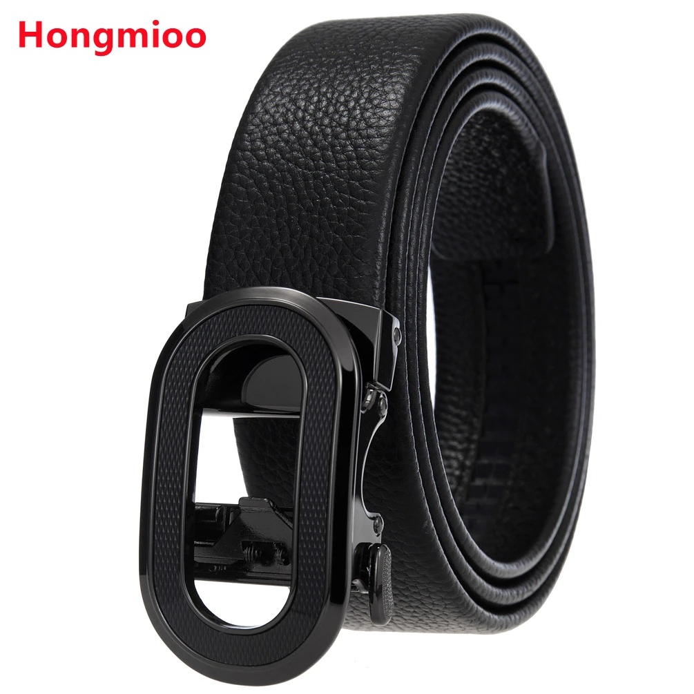 

Men Belts Genuine Leather Designer Buckle Luxury Gift Formal Ceinture Homme Business Cowboy Waistband Trouser Ratchet