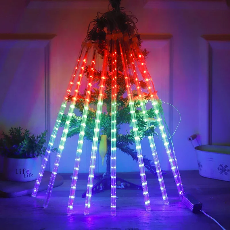 

32/24/16/8 Tubes LED Meteor Shower Light Holiday Fairy Garden Decor Outdoor Street Garland Christmas Decoration New Year 2025