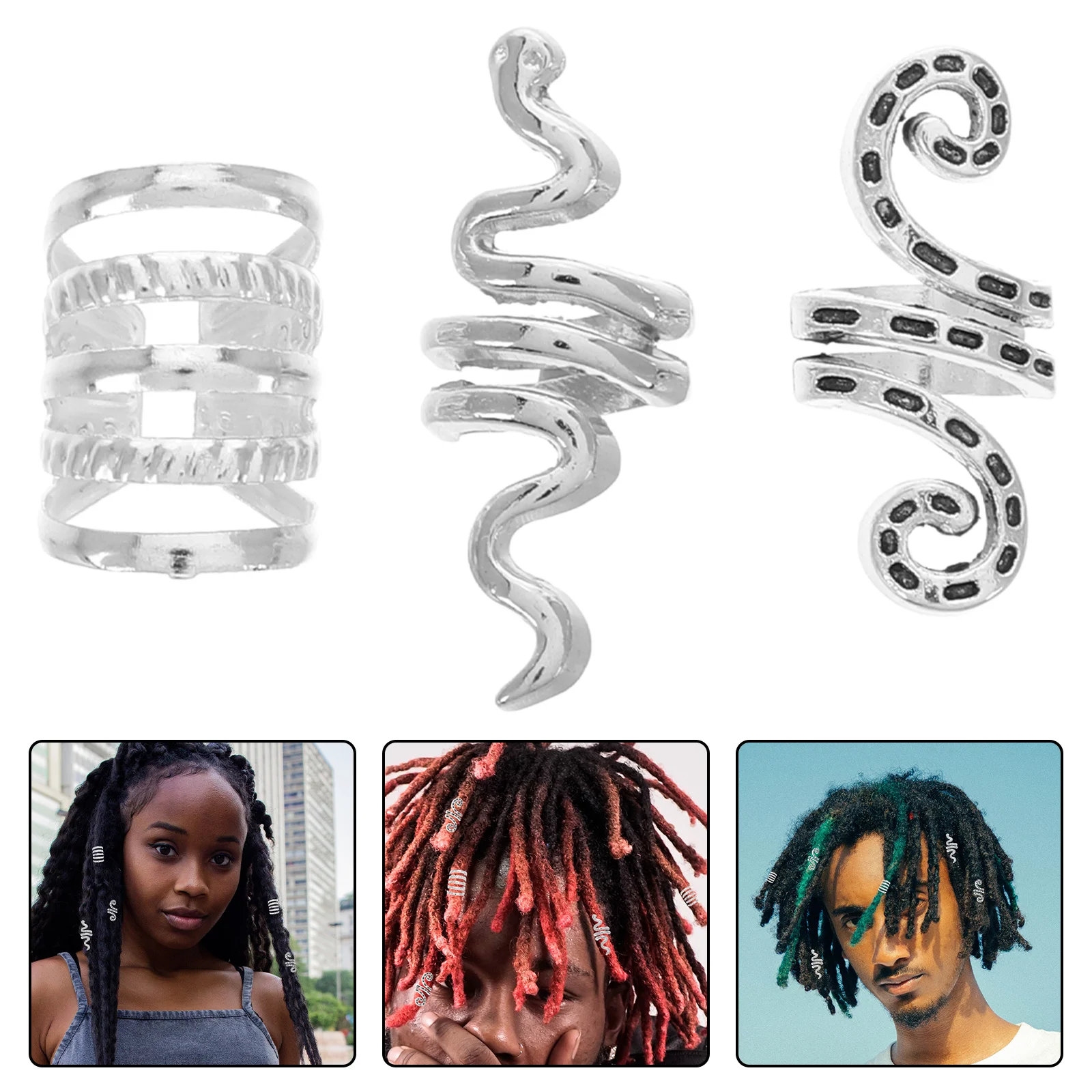 20 قطعة من إكسسوارات المجدل دبابيس الشعر ذاتية الصنع لتزيين حلقة تمديد ساحرة للضفائر #5