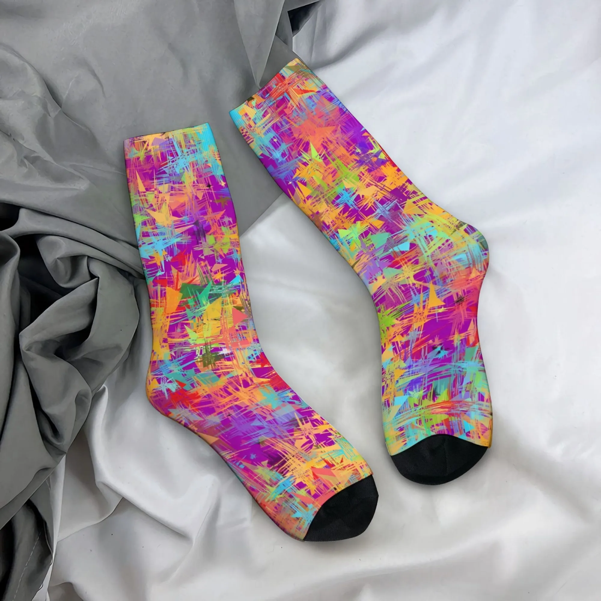 Abstract Art Graffiti Men's Socks Retro Street Casual Fashion Socks Breathable Non-Slip Sports Socks Novelty Funny Socks Gifts