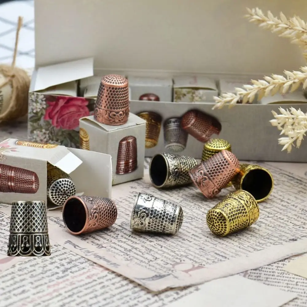 حراس الأصابع خمر الخياطة كشتبان النحاس DIY غطاء الاصبع قوي مريحة أدوات خياطة الحرف اليدوية #5