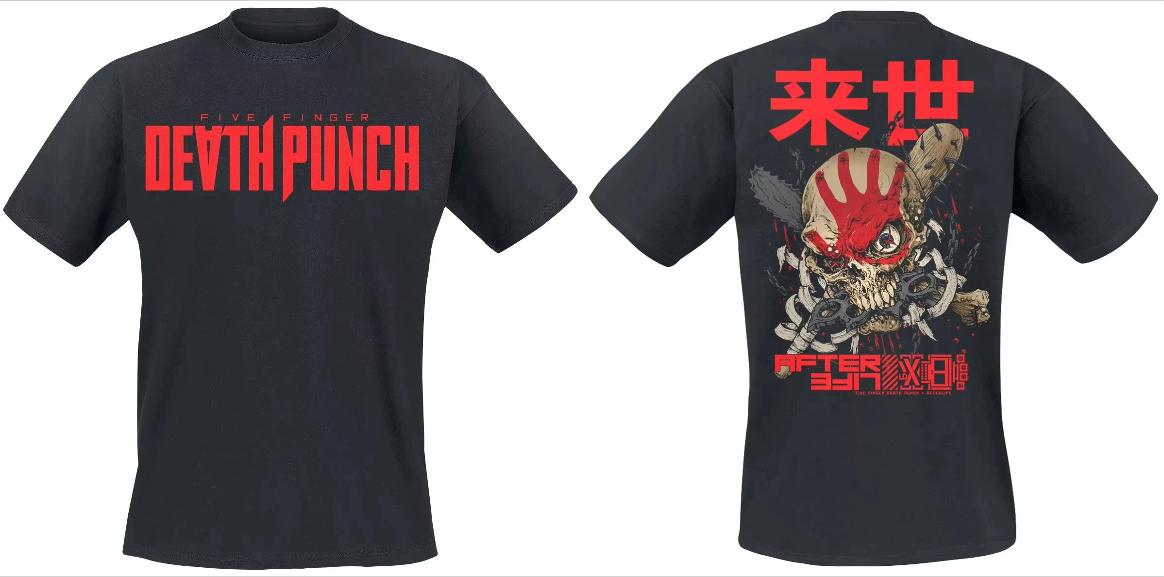 2026 New Hot Cool Five Finger Death Punch Bloody Skull Print T-Shirt  Cotton Unisex Metal Fans Casual Tee