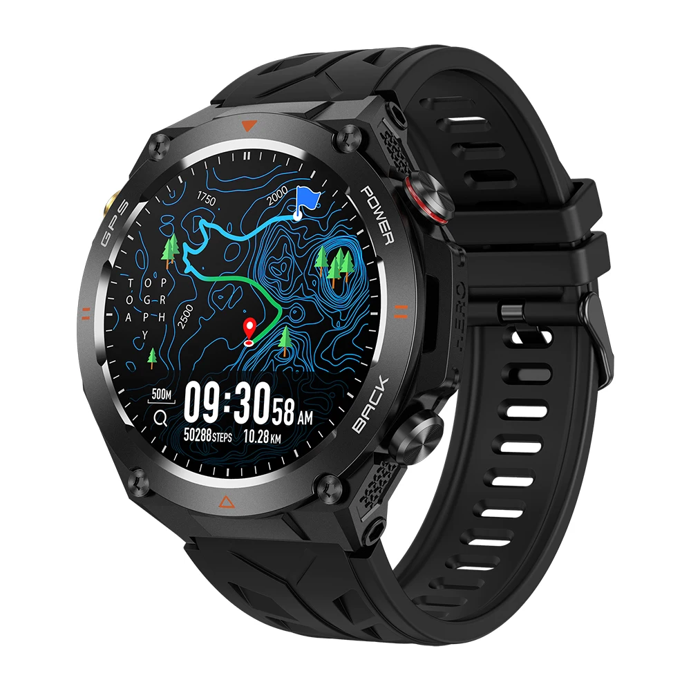 KC82 Outdoor Sport Smartwatch with GPS Navigation Large 650mAh Battery Waterproof  Pressure Compass for Men