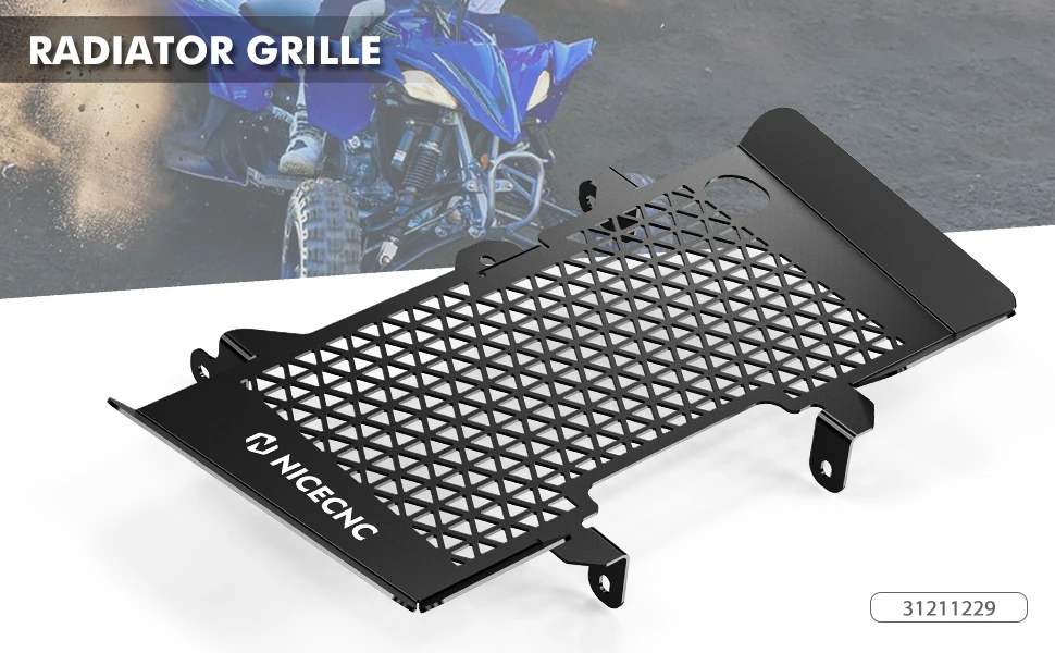 NICECNC Kühlergrillabdeckung für Yamaha YFZ450R 2009-2013 und Yamaha YFZ450X 2010-2011 ATV, ersetzt 18P-12467-00-00, Aluminium – Detail 3