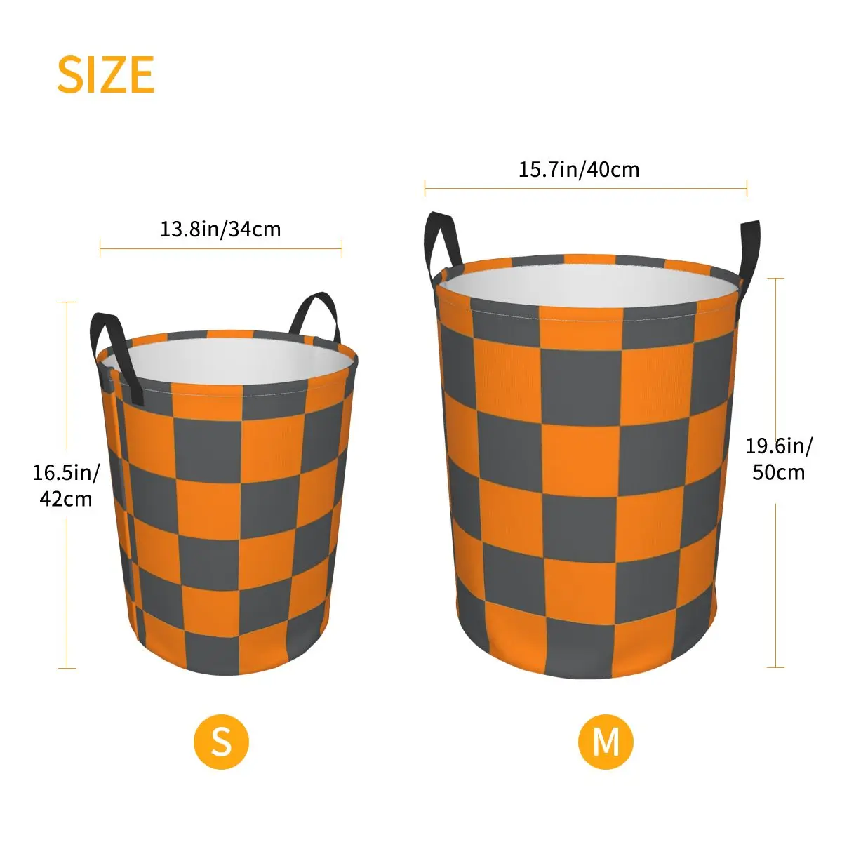 Tennessee Orange And Smokey Grey Checker Dirty Laundry Baskets Foldable Large Waterproof Clothes Toys Sundries Storage Basket