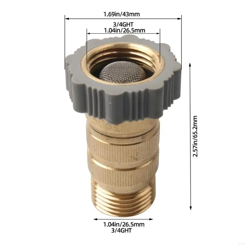 M76E Wasseranschluss-Regler-Set aus Messing mit 90-Grad-Winkeladapter, Gartenschlauch-Gewindeanschluss, Dichtungsband – Detail 6