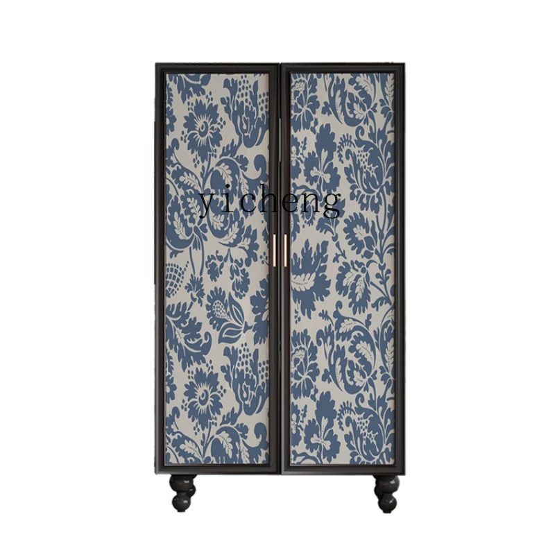 

ZK Clothes Storage Cabinet Household Bedroom Solid Wood Wardrobe Wardrobe Double-Door Installation-Free Locker