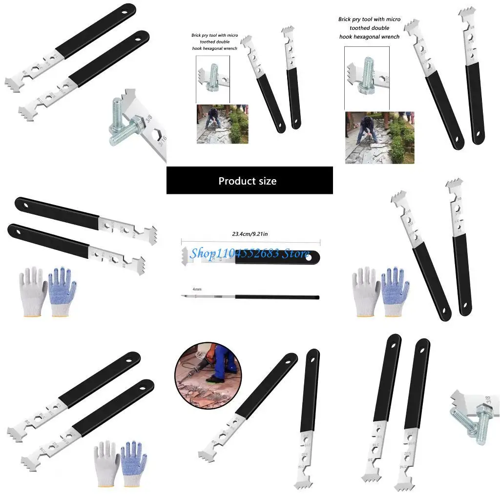 Y6GD Hexagonalagonal Wrench With Paver Pulling Tool Trim Puller Shovel Removal Tool Hexagonal Nut Wrench Siding Flooring Tool