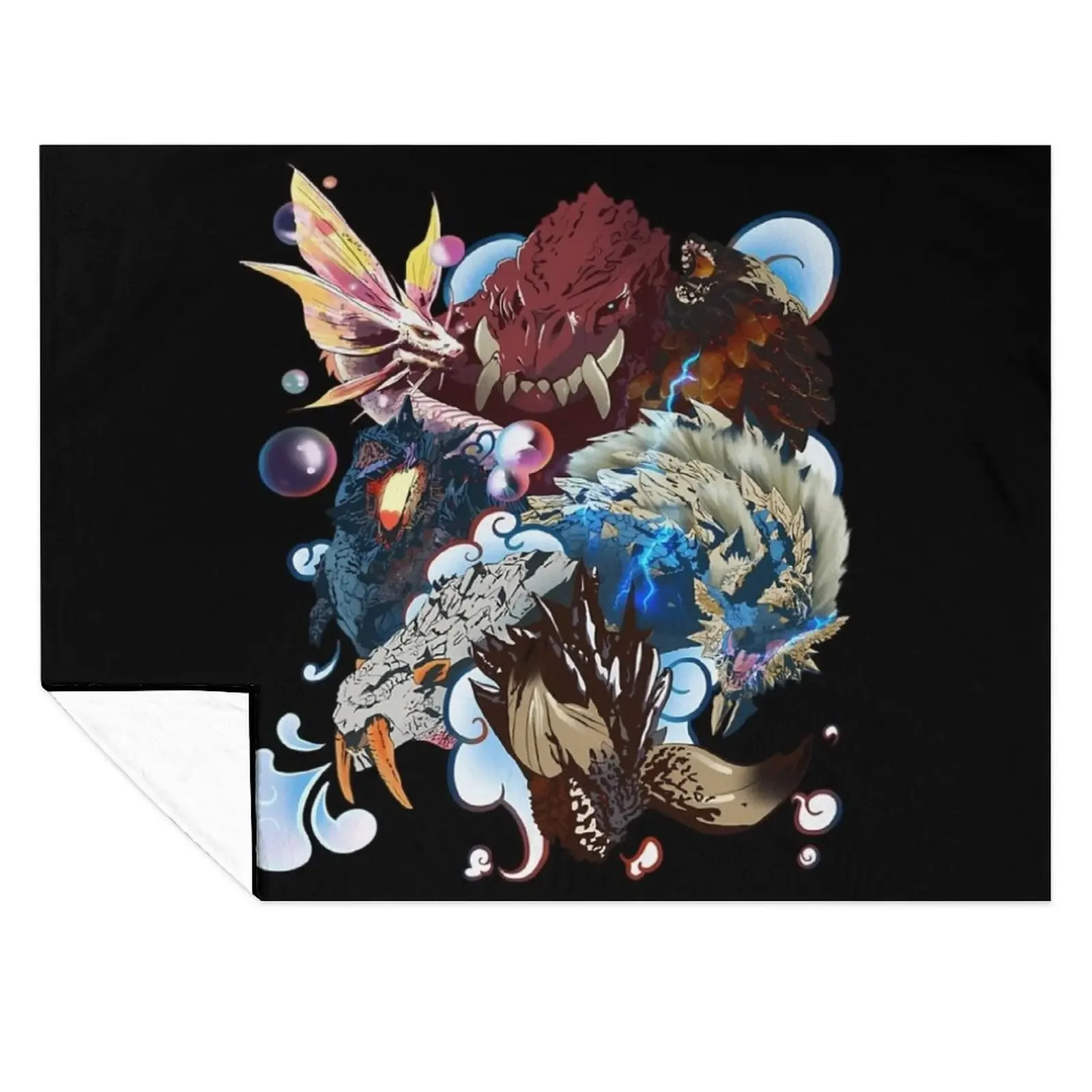 

Monster Hunter collage Throw Blanket Soft Plaid Bed Plaid on the sofa Summer Beddings Blankets