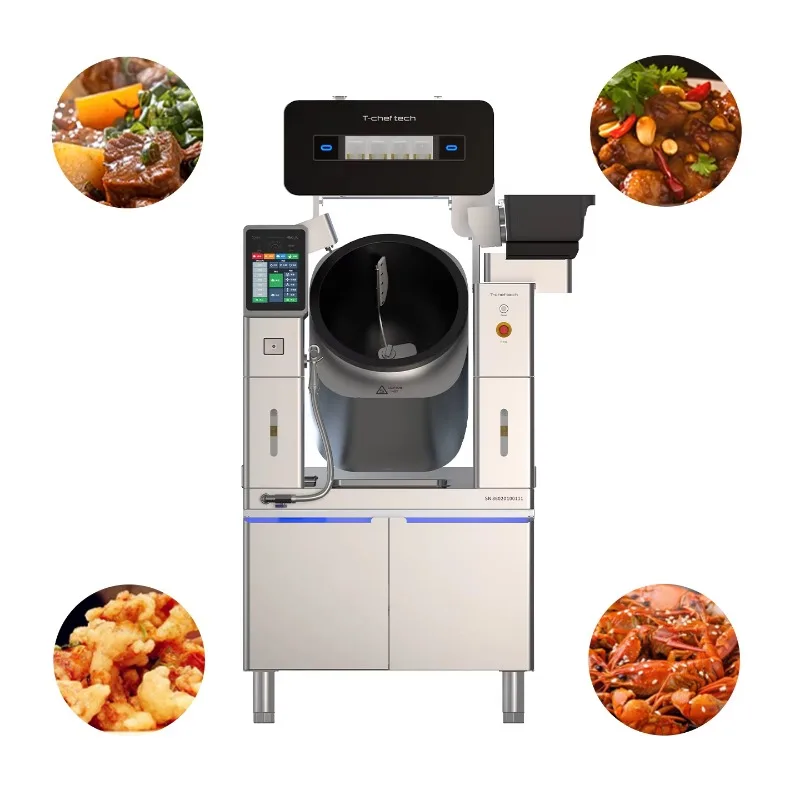 Stainless Steel Cooking Machine Precise Seasoning Discharging Automatic Stir Fry for Food Processing Plant Custom