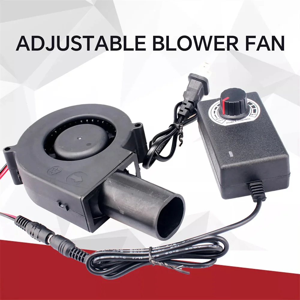 BBQ Fan 9733 Air Blower with Power Variable Speed Controller Barbecue Fan Air Blower DC12V 220V Powered Fan EU Plug