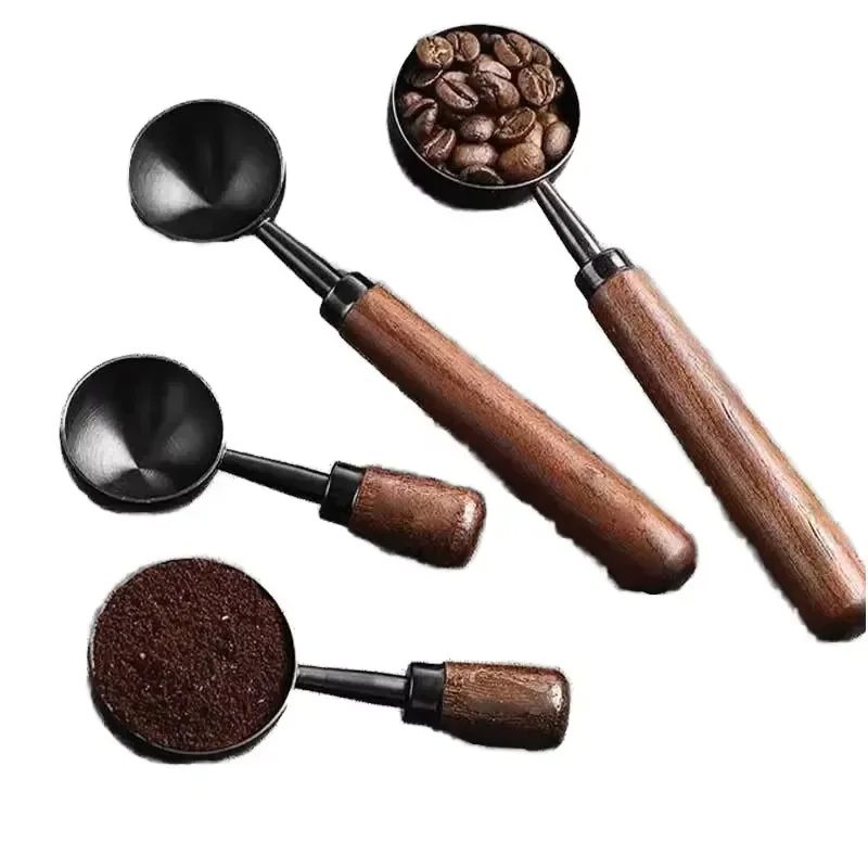for Retro Stainless Steel Coffee Measuring Spoon with Wooden Handle  Tea Brewing Accessories Tool