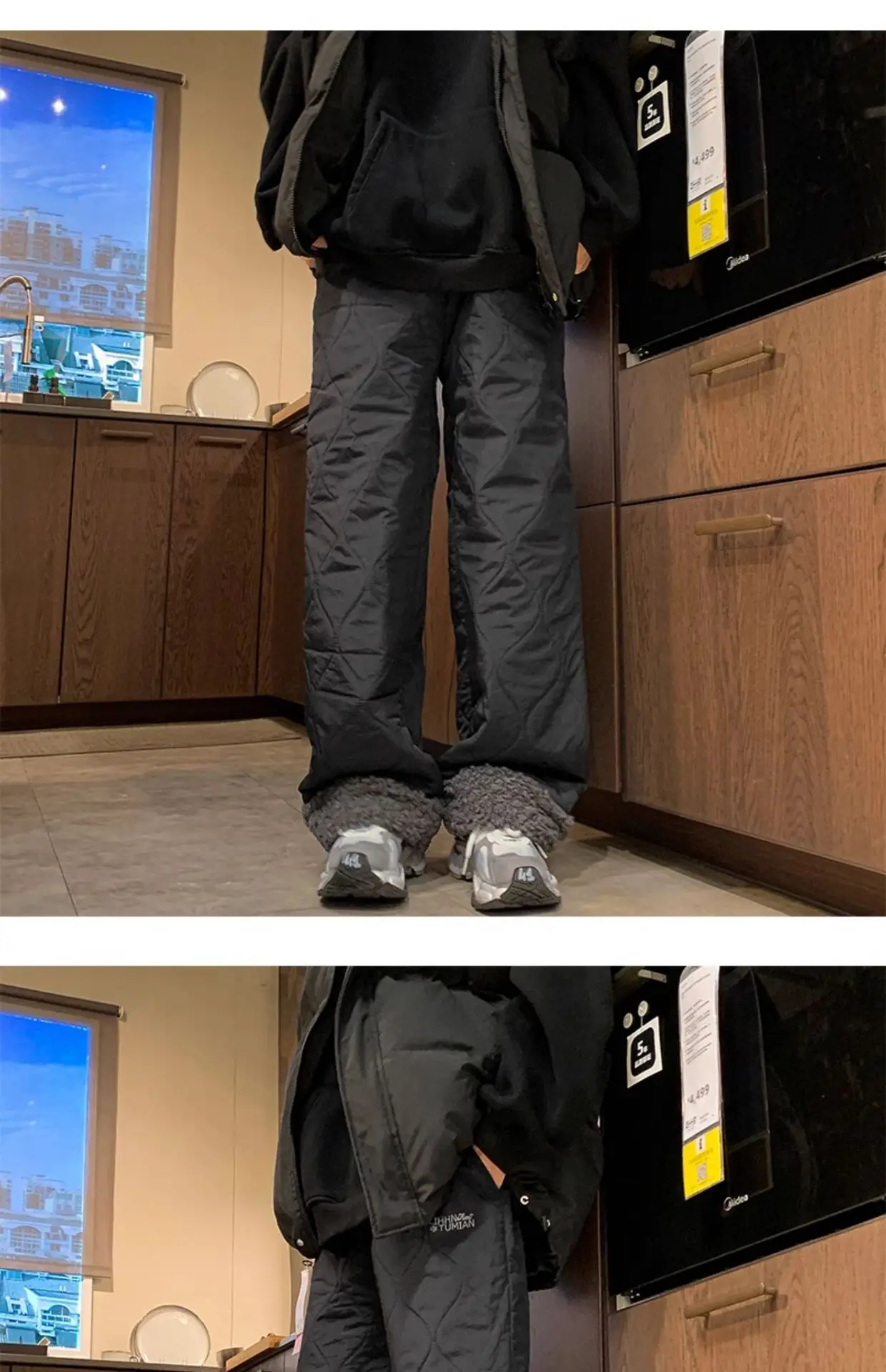 

Winter Men's Thermal Pants -40°C Extreme Cold Windproof Fleece Lined Thickened Down Cotton Trousers for Overcoat