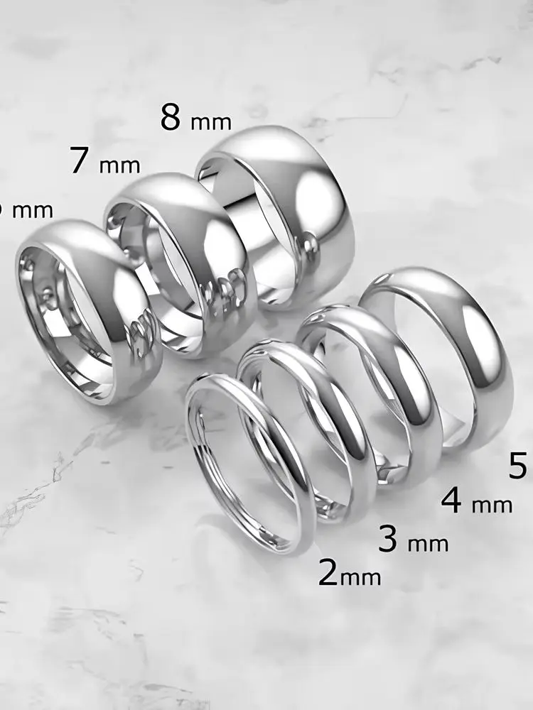 Klassischer 8mm Hochglanzpolierter Edelstahl Ehering für Frauen Stapelbarer Jubiläums-Schmuck Geschenk für Ehefrau