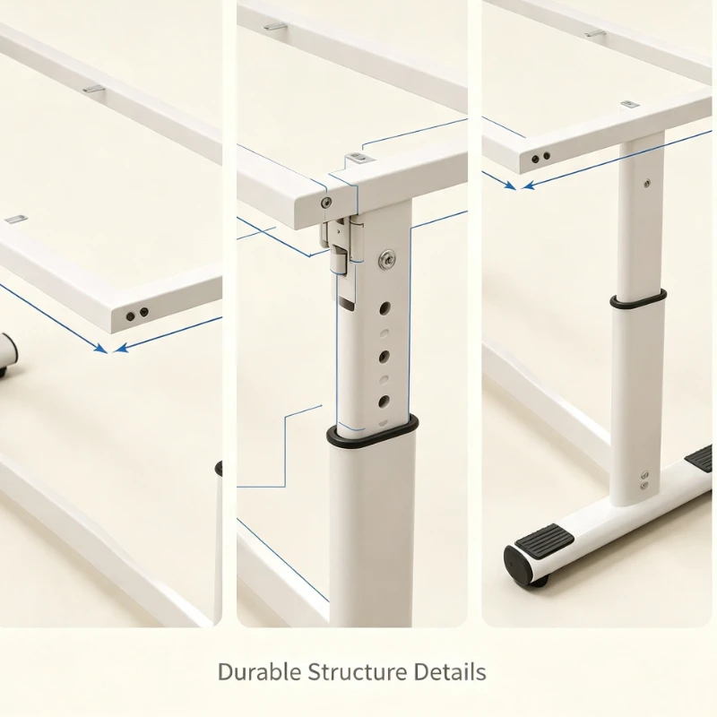 Manual lifting table legs adjustable, shelf support frame Home study table Computer table shelf