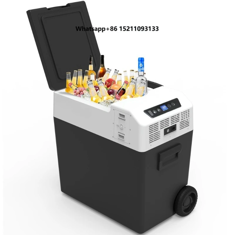 Battery Powered 40L High Quality Car Refrigerator Fridge for Car/home Dual Use Car Cooler with APP Compressor PU Foam
