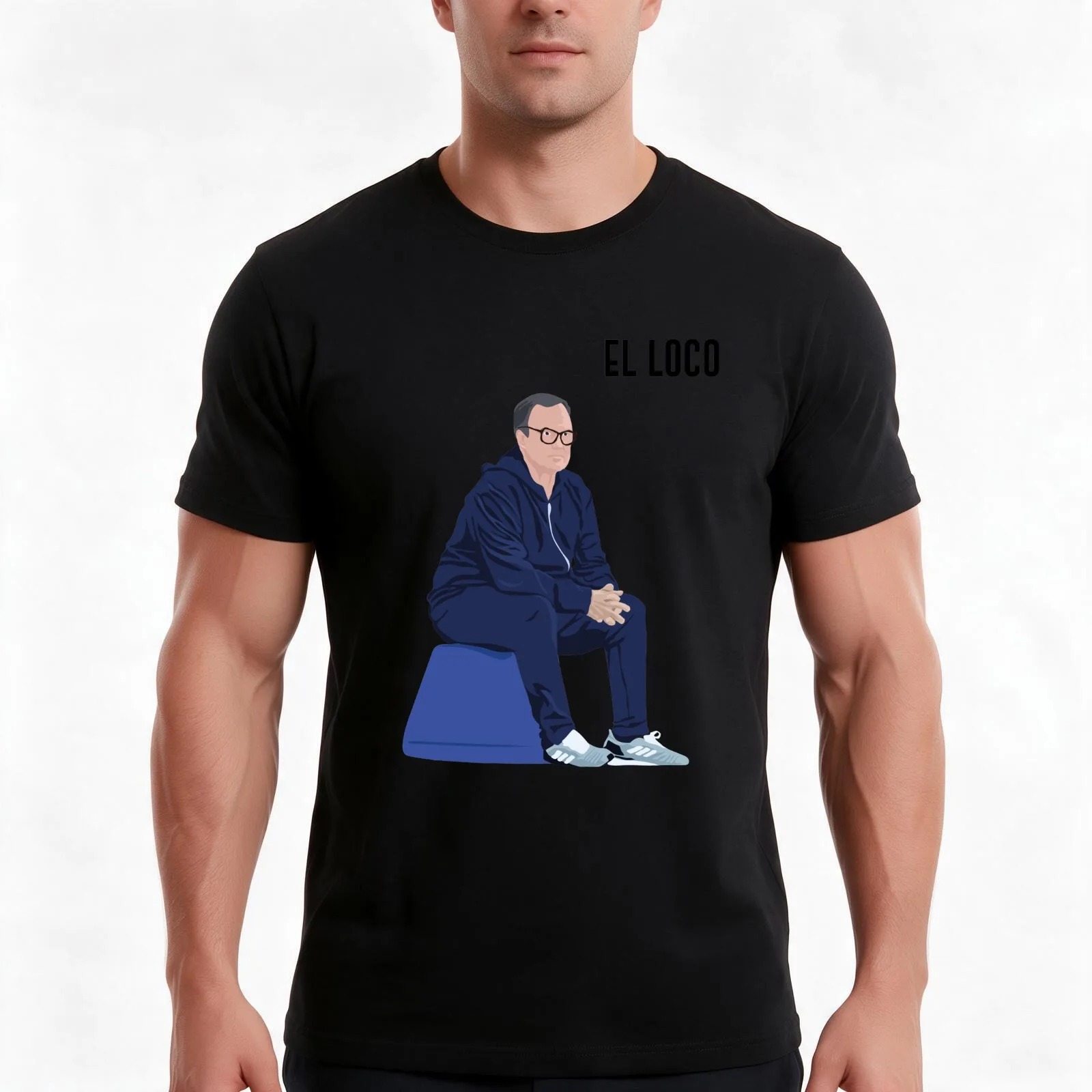 Marcelo Bielsa : EL LOCO T-Shirt, Summer Casual Cotton Tee, Oversized Streetwear Tops, Vintage Graphic Print, Unisex Men Women