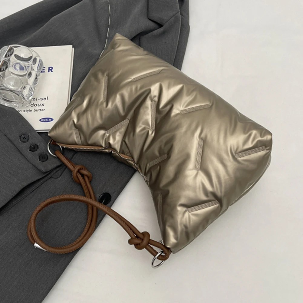 Women Puffy Hobo Bag Fashion Padded Shoulder Bag Large Capacity Puffer Satchel Bag Casual Winter Commuting Bag