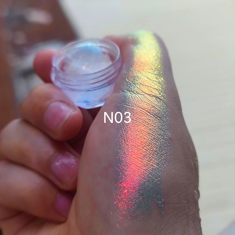 Chrome Laser Eyeshadow Chameleon Pigment Rainbow Eyeshadow Powder Light Change Holographic Colorful Eyeshadow Pigment Glitter