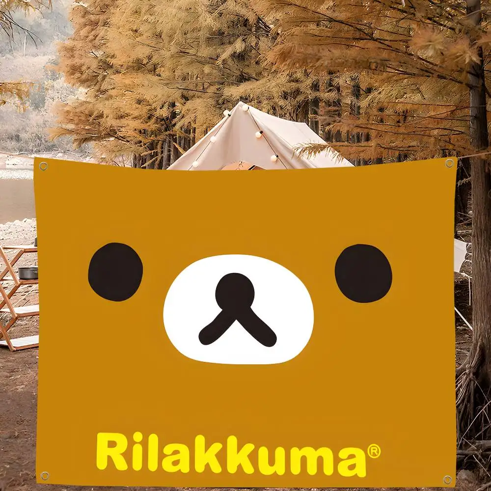 Popular Cute R-Rilakkumas Bear Advanced Printing Commercial Advertising Flag Company Party Banner