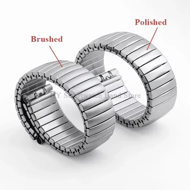 17 мм 20 мм эластичный ремешок для часов из нержавеющей стали для Swatch, металлический эластичный расширительный браслет, мужские и женские аксессуары для часов