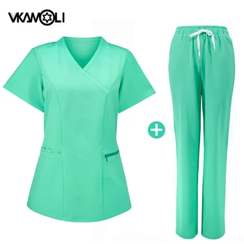 Nauwsluitende Chirurgische Werkkleding Arts Verpleegkundige Verpleegkundige Uniformen Vrouwen Medische Werkkleding Spa Tandarts Lab Kliniek Dierenarts Scrub Pak