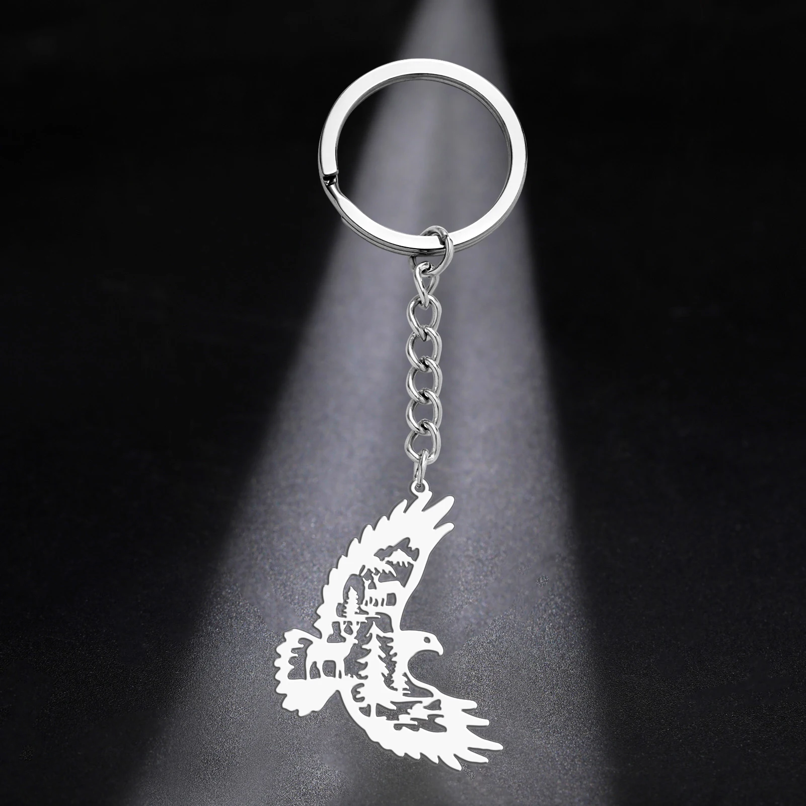 COOLTIME Edelstahl Schlüsselanhänger Tier Phoenix Adler Anhänger Tasche Auto Schlüsselanhänger Zubehör Schmuck Geschenk – Detail 9