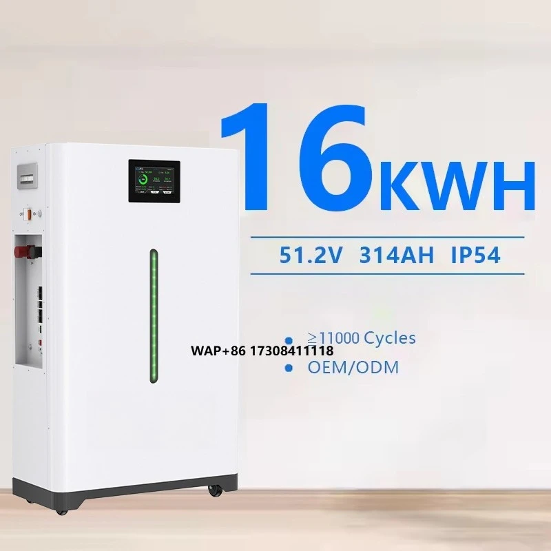 

11000 Cycles 10-year Warranty 16kw Lifepo4 Battery 16kwh Lithium Ion Solar Battery 51.2v 314AH Lifepo4 for Home Energy Storage