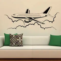 Airplane Wall Vinyl Decal Airliner Aviation Stickers Interior Housewares Design Bedroom Home Decor Removable Murals 3449