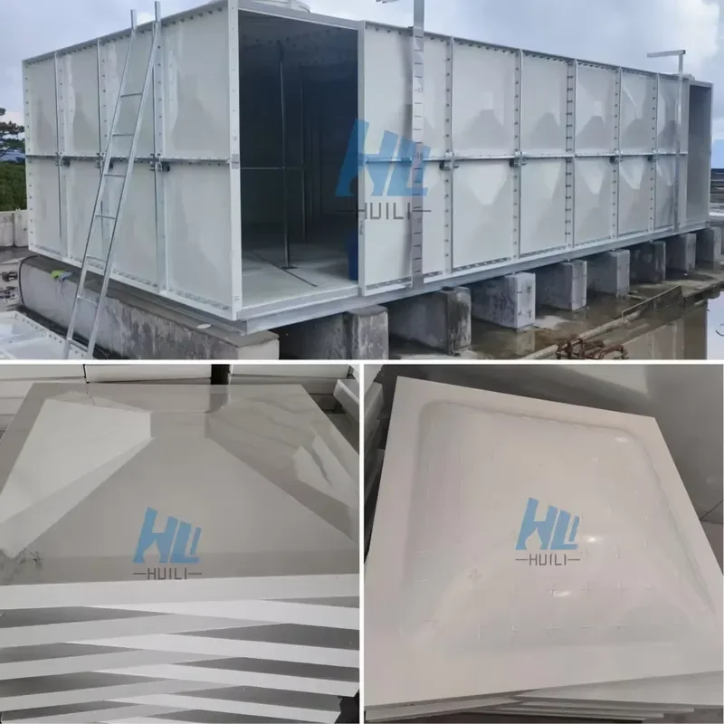 HUILI Overhead Rectangular Large GRP Sectional Elevated Water Storage Tanks Fire Tanks with Food Grade Panels 1 Year Warranty