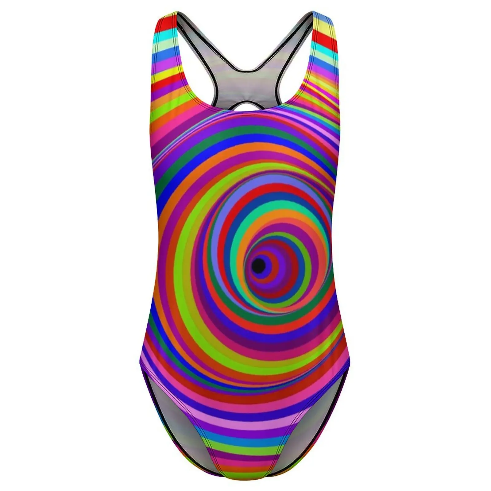 Hypnotic Psychedelic Swimsuit Sexy Vertigo Hole Print Women Swimwear One Piece Kawaii Bodysuit Fitness Push Up Hollow Out Bathin