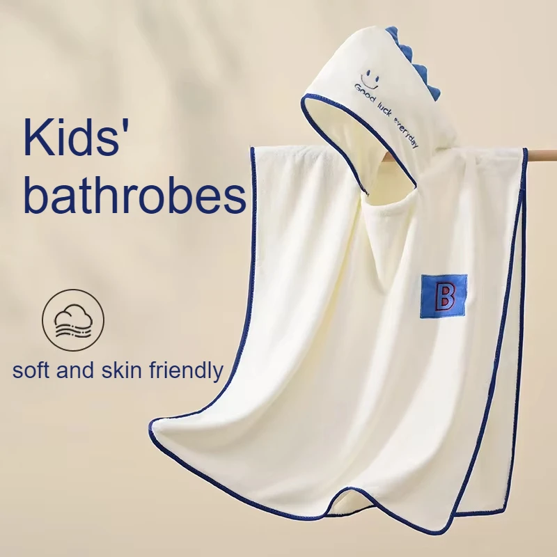 

70x140cm Children's Hooded Bathrobe Bath Towel Absorbent Soft Baby Wearable Cap Bathrobe Kids Bath Towel for Boys Girls