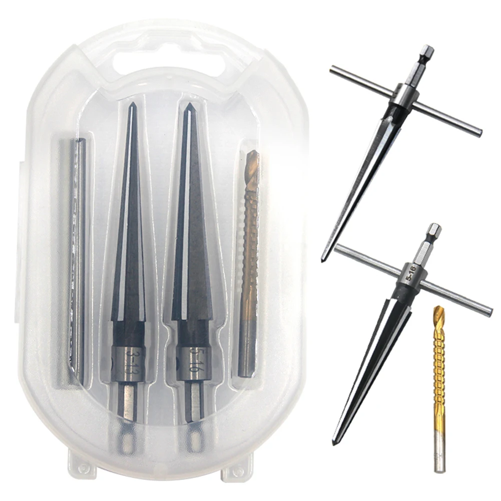 

T Handle Taper Reamer Set 5-16mm 3-13mm Hex Shank Taper Reamer Kit Detachable Handle Can Use with Electric Drill Woodworker Tool