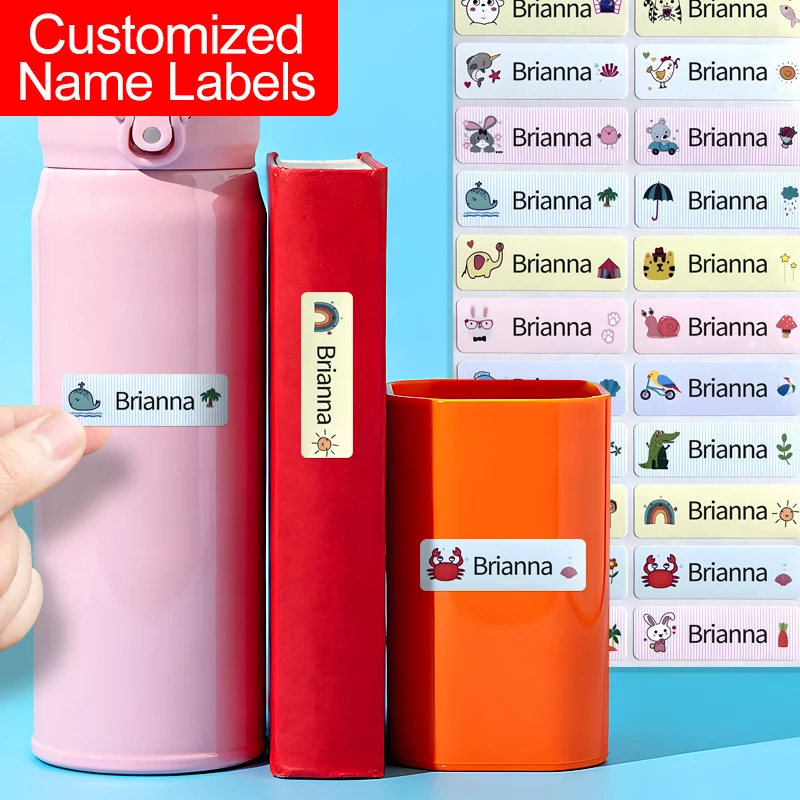 

‌Custom Name Stickers for Children-Waterproof School Labels,Sports Bottles & Backpack Markers‌ for School Supplies‌