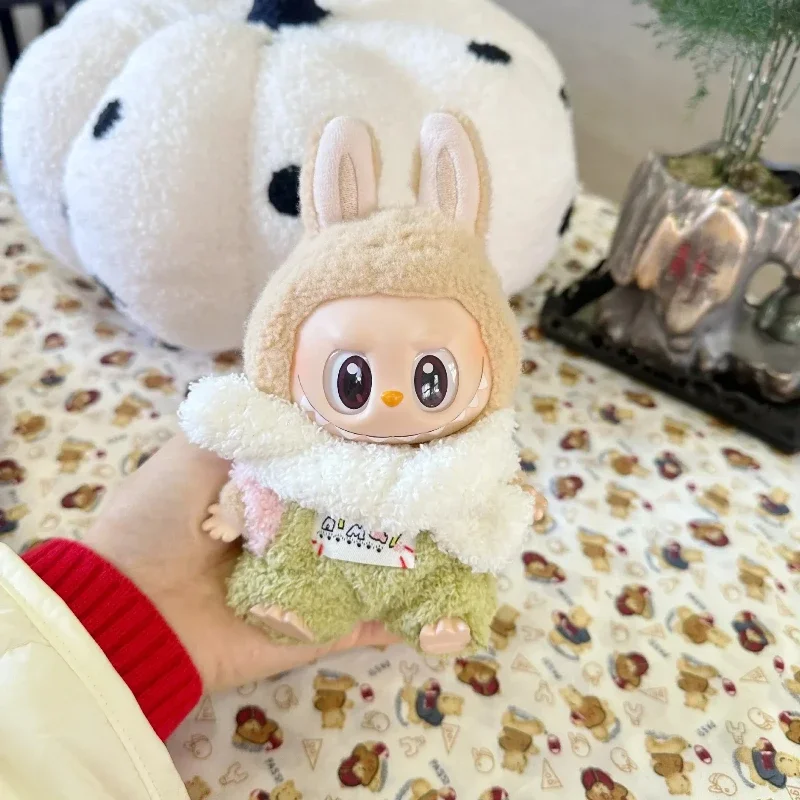 Para labubu poppenkleertjes 17cm labubu poppenkleertjes acessórios de roupa para coreia labubu idol v1 v2 rok trui kleding presente